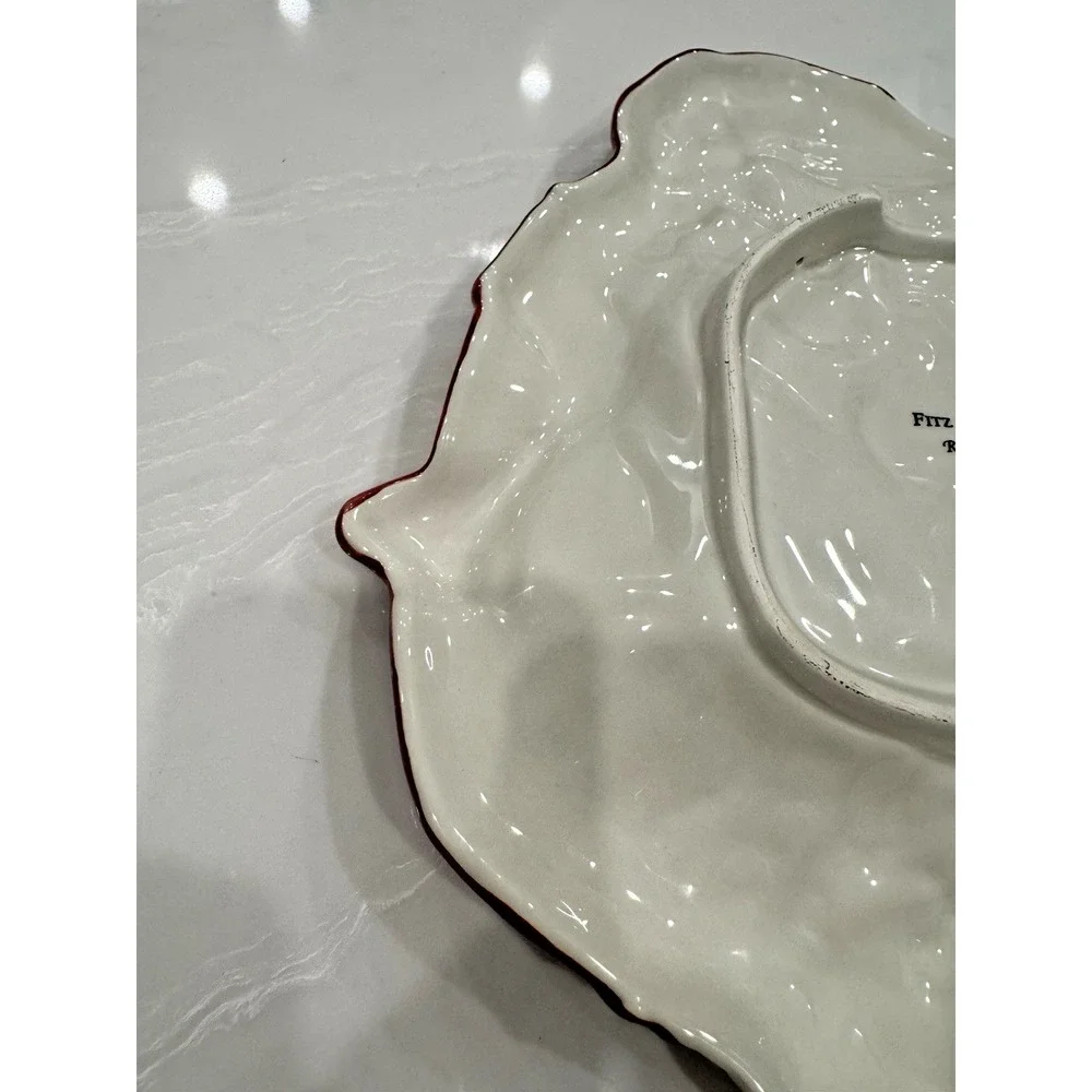 Fitz Floyd Santa Claus Renaissance Cookie Plate Christmas Serving Dish Vtg